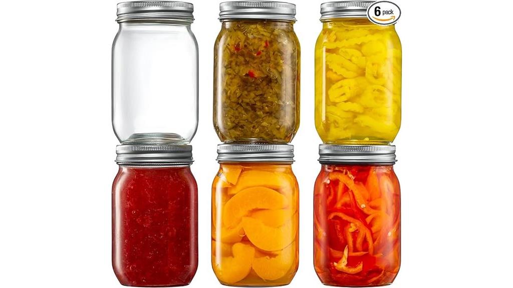 six pack glass storage jars