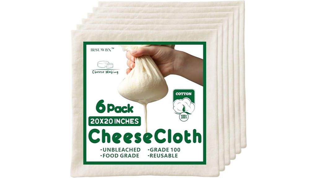 six pack organic cheesecloth