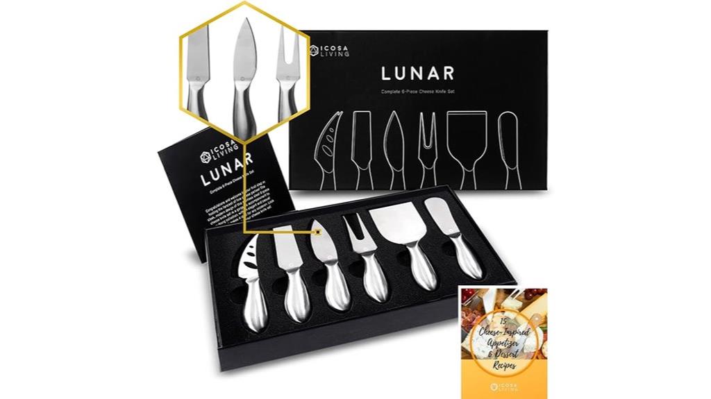 six piece cheese knife set