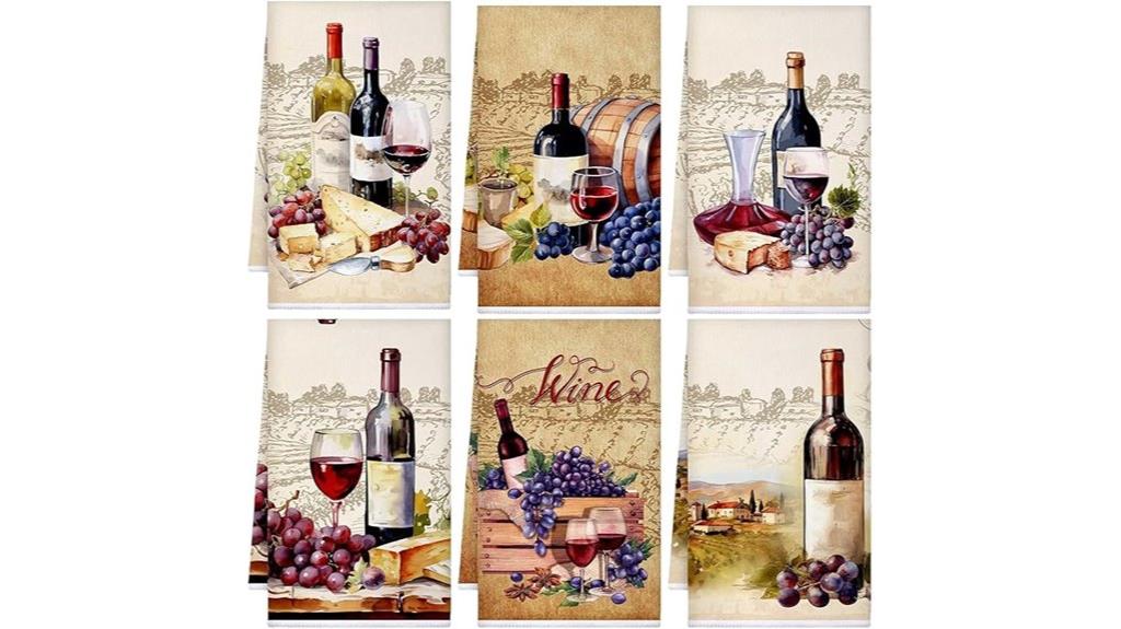 six red wine towels