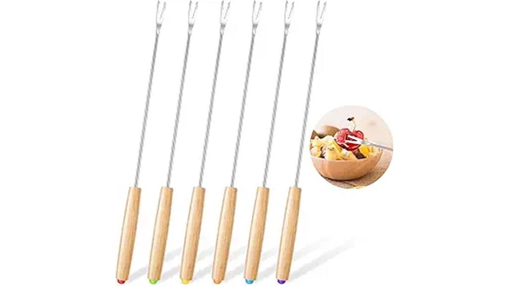 six stainless steel forks