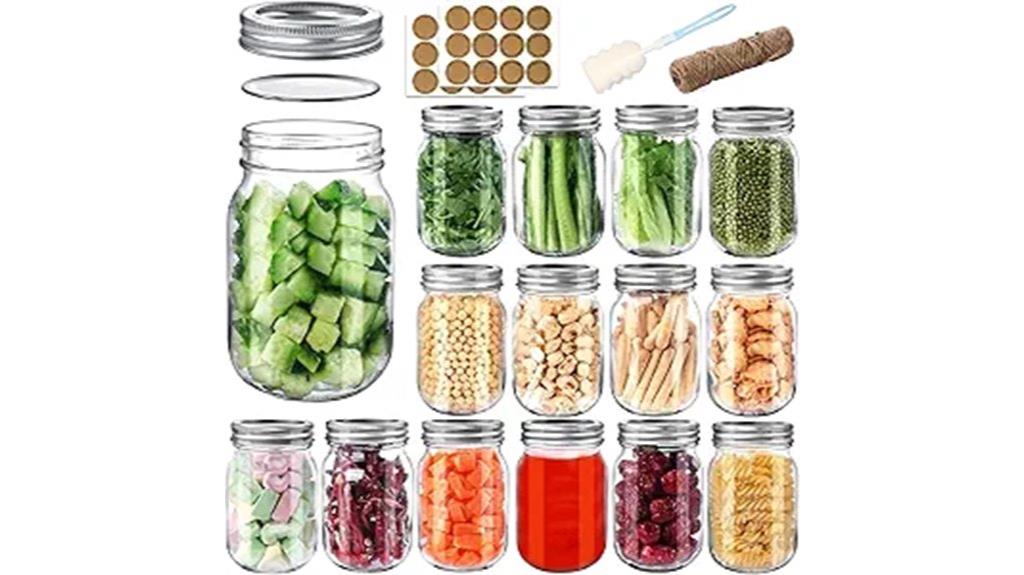 sixteen ounce mason jars