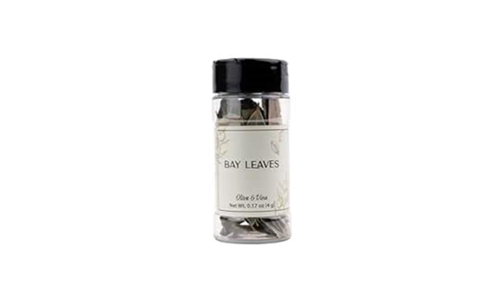 small bottle of bay leaves