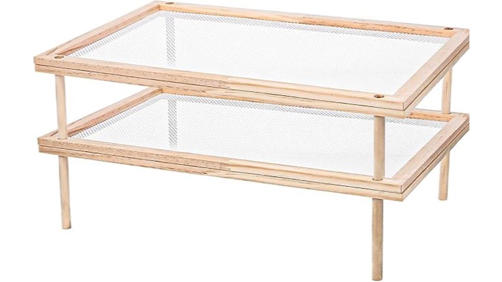 stackable wooden herb racks