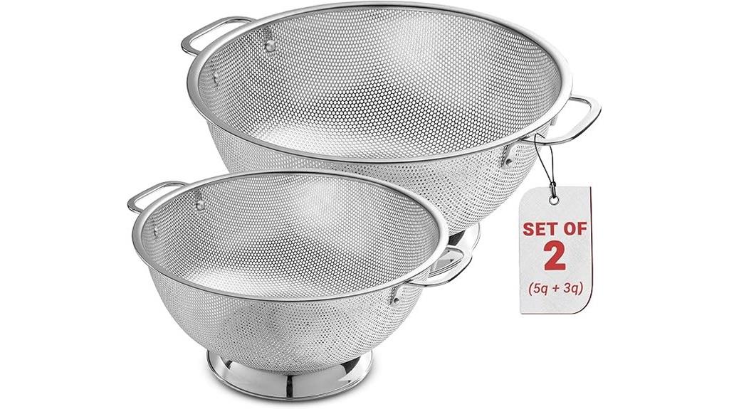 stainless steel micro perforated colander
