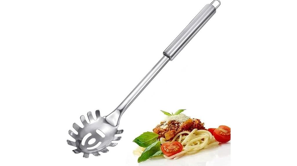 stainless steel pasta serving set