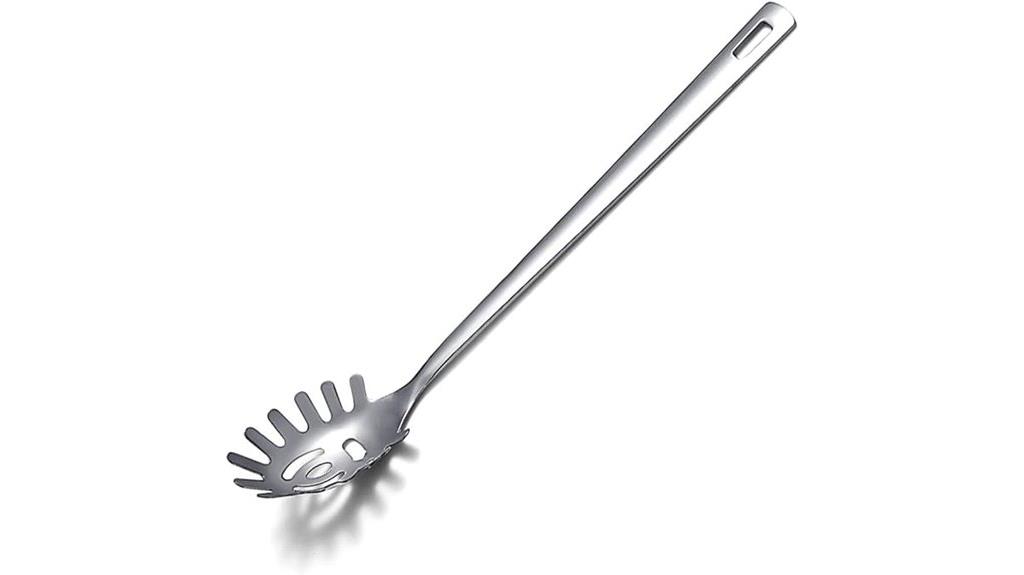 stainless steel pasta spoon