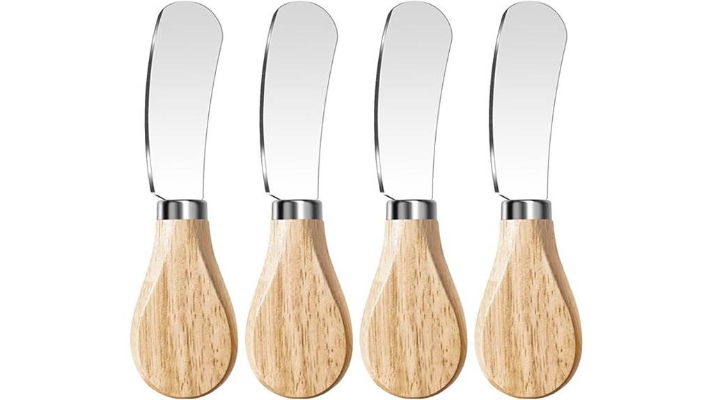 stainless wooden cheese spreader