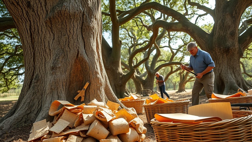 sustainable cork harvesting technique