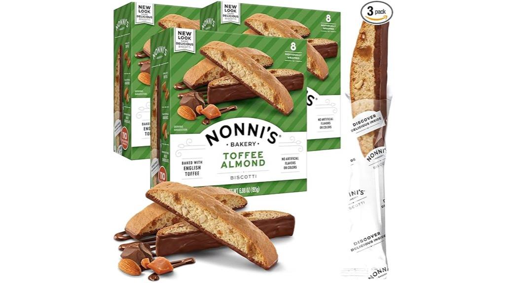 three boxes of almond biscotti