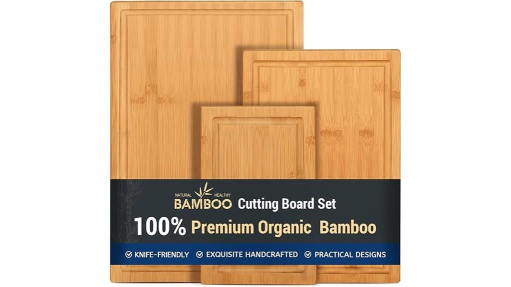 three piece bamboo cutting boards