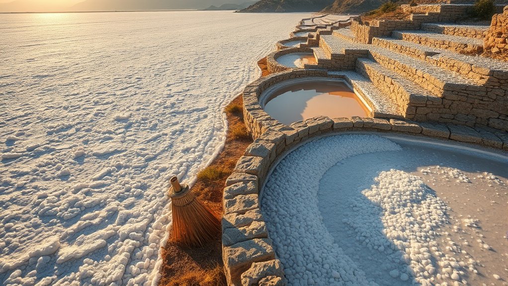 traditional sardinian salt harvesting