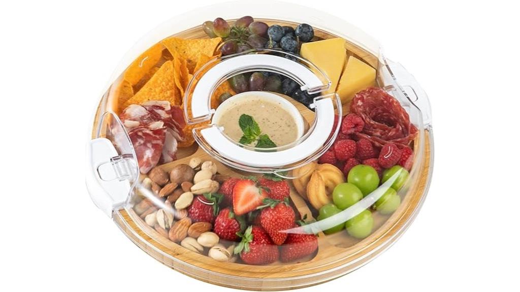 travel cheese platter with lid