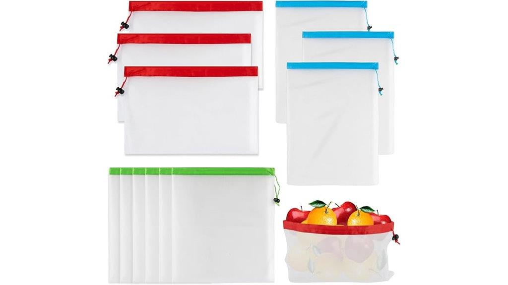 twelve reusable produce bags