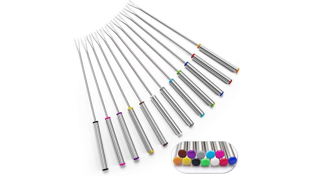twelve stainless fondue forks