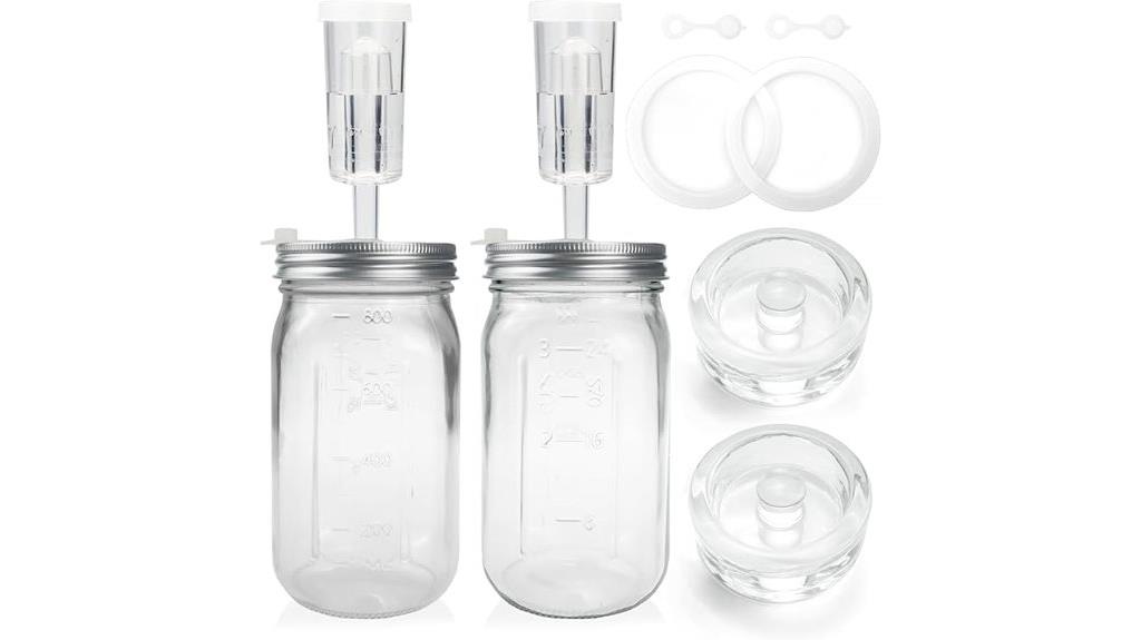 two 32 oz mason jars