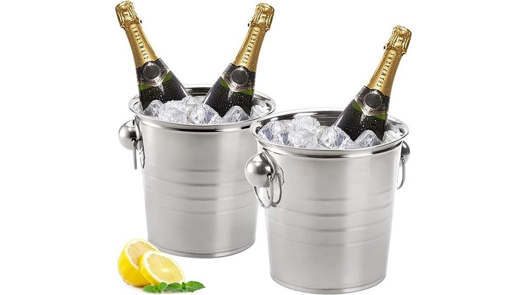 two 3 quart ice buckets