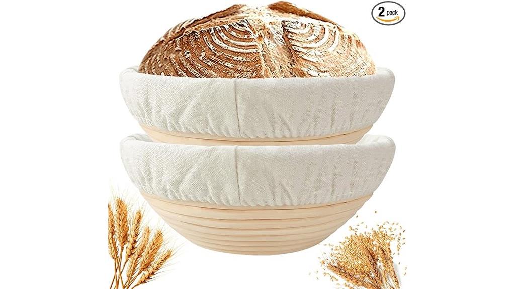 two banneton bread baskets