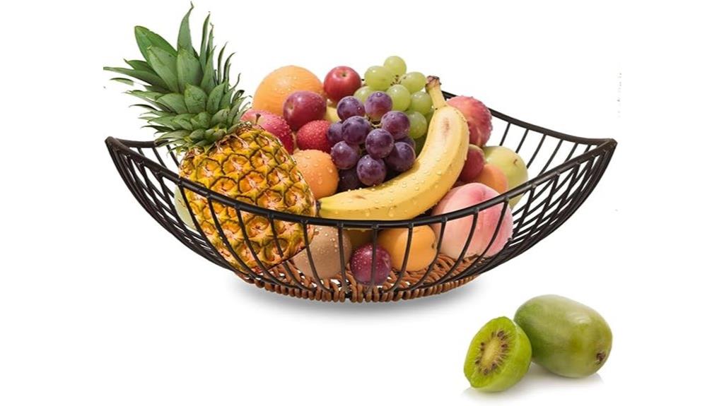 vine designed iron fruit basket