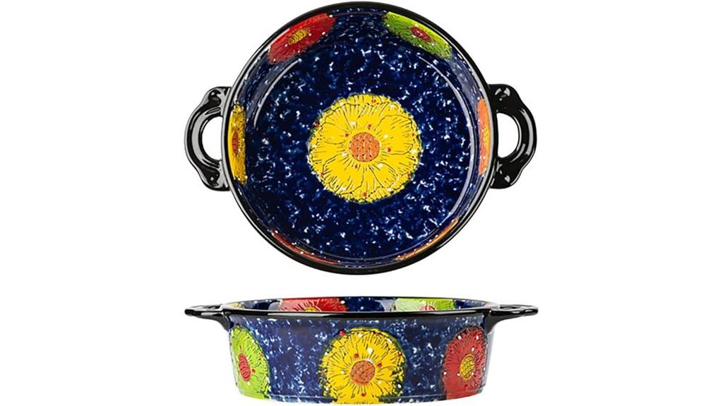 vintage daisy ceramic casserole
