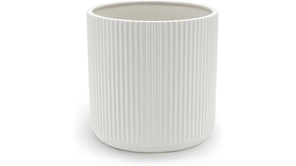 white 10 inch ceramic planter