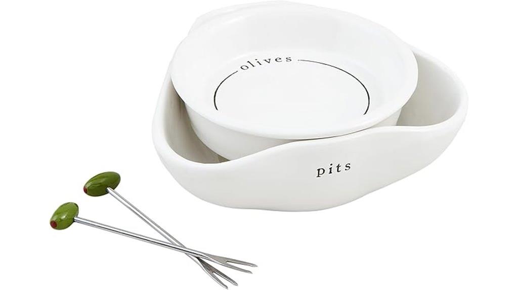 white mud pie olive dish