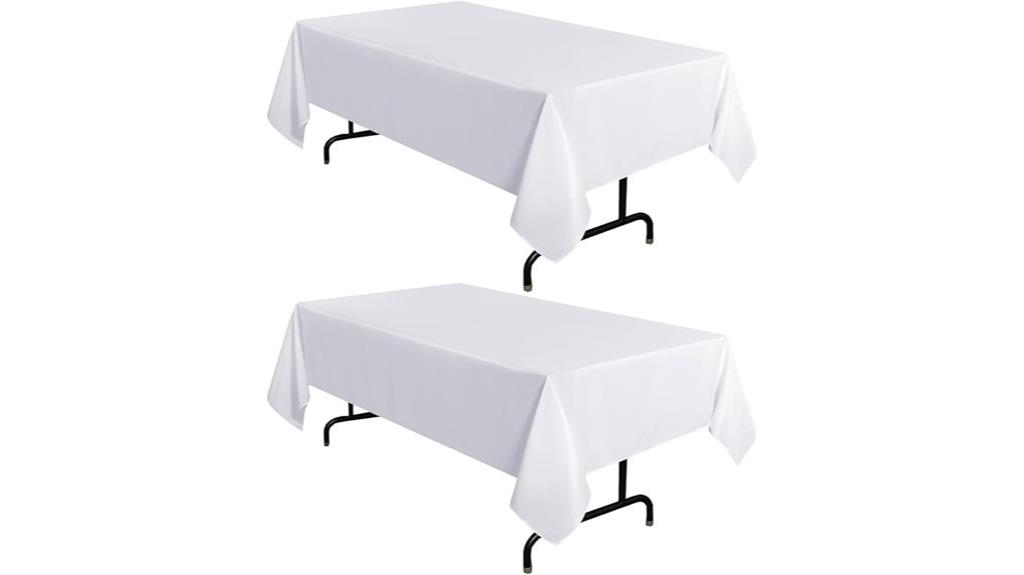 white polyester tablecloth set