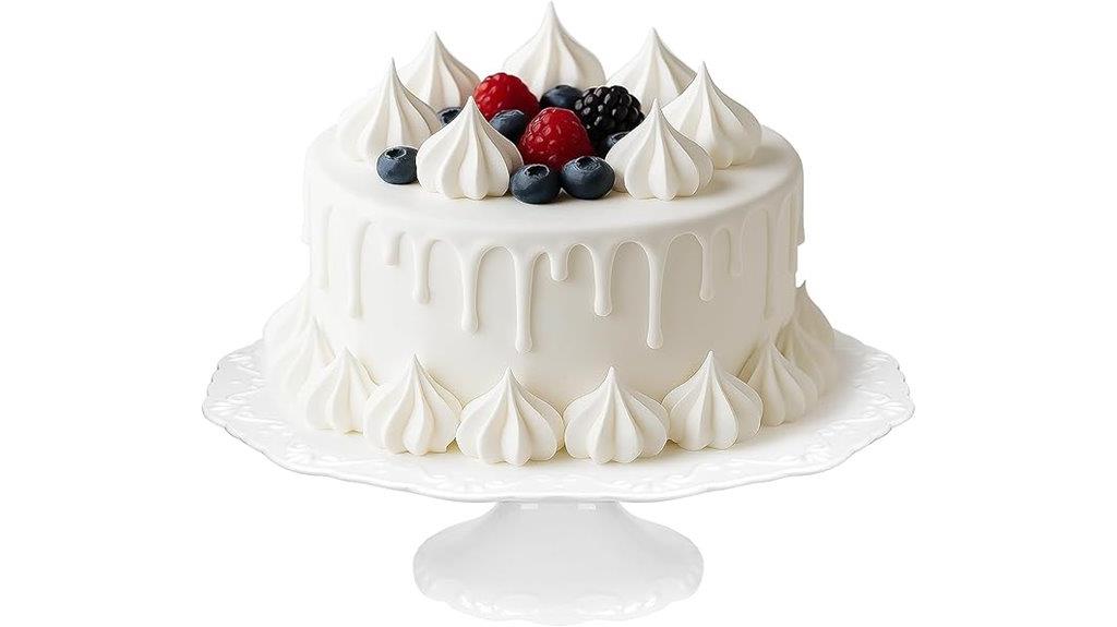 white porcelain cake stand