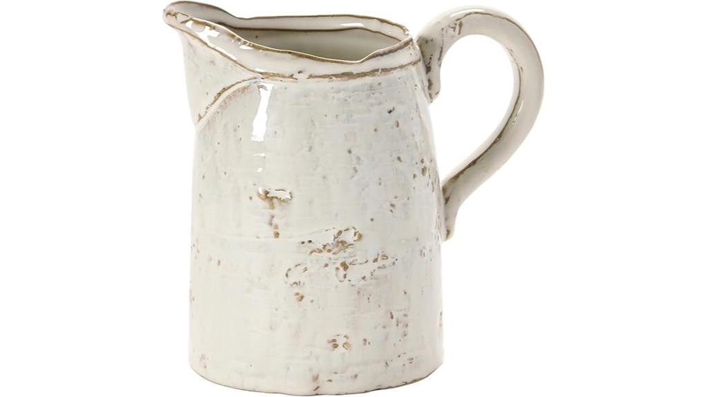 white reactive glaze pitcher