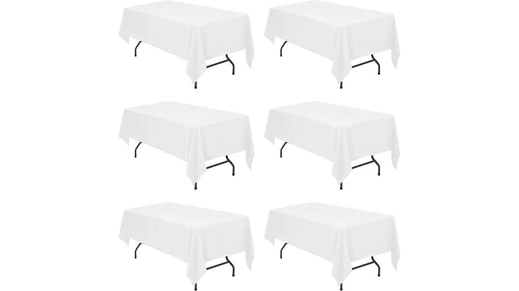 white rectangular tablecloths pack