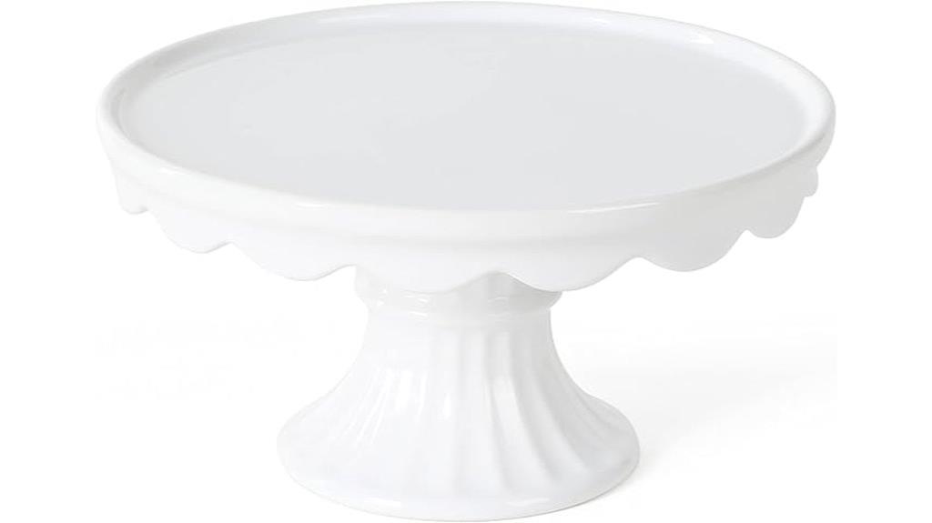 white round cake stand