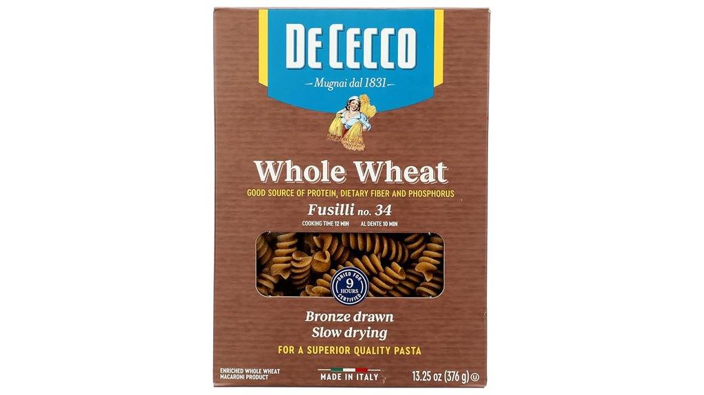 whole wheat fusilli pasta