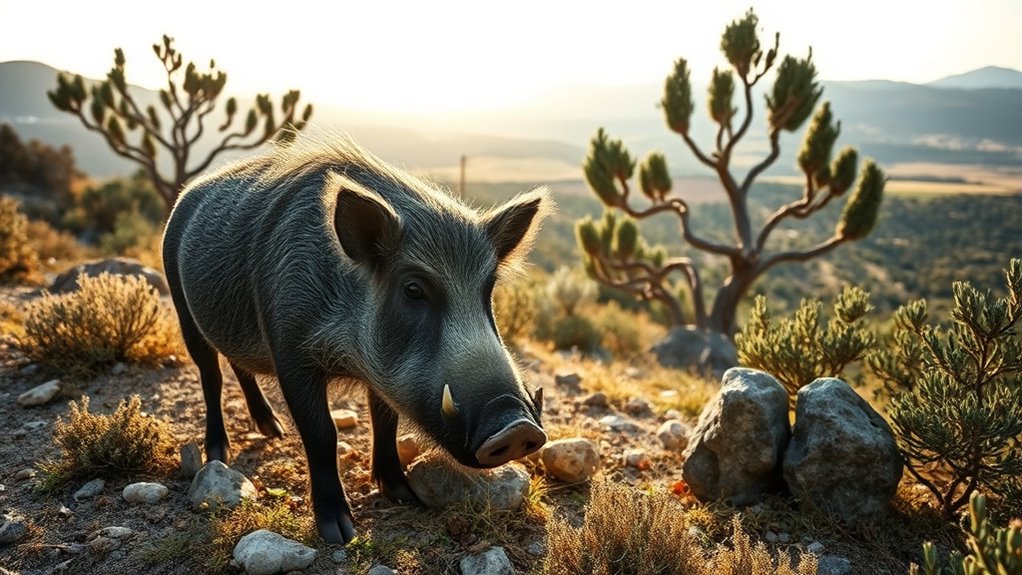 wild boars damage crops