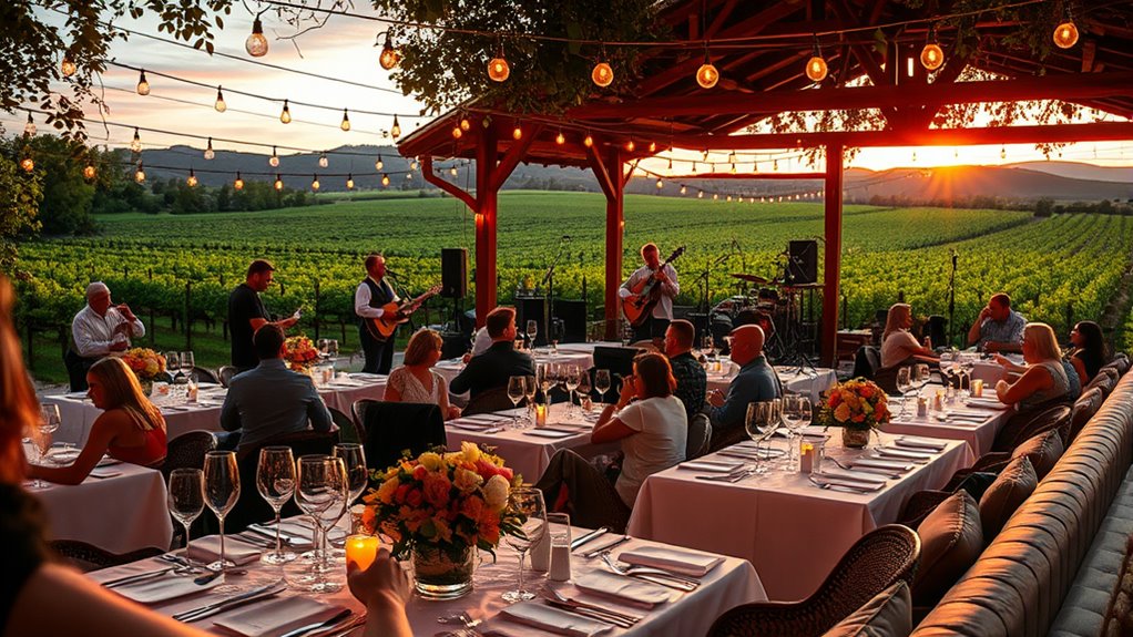 wine tasting and live music