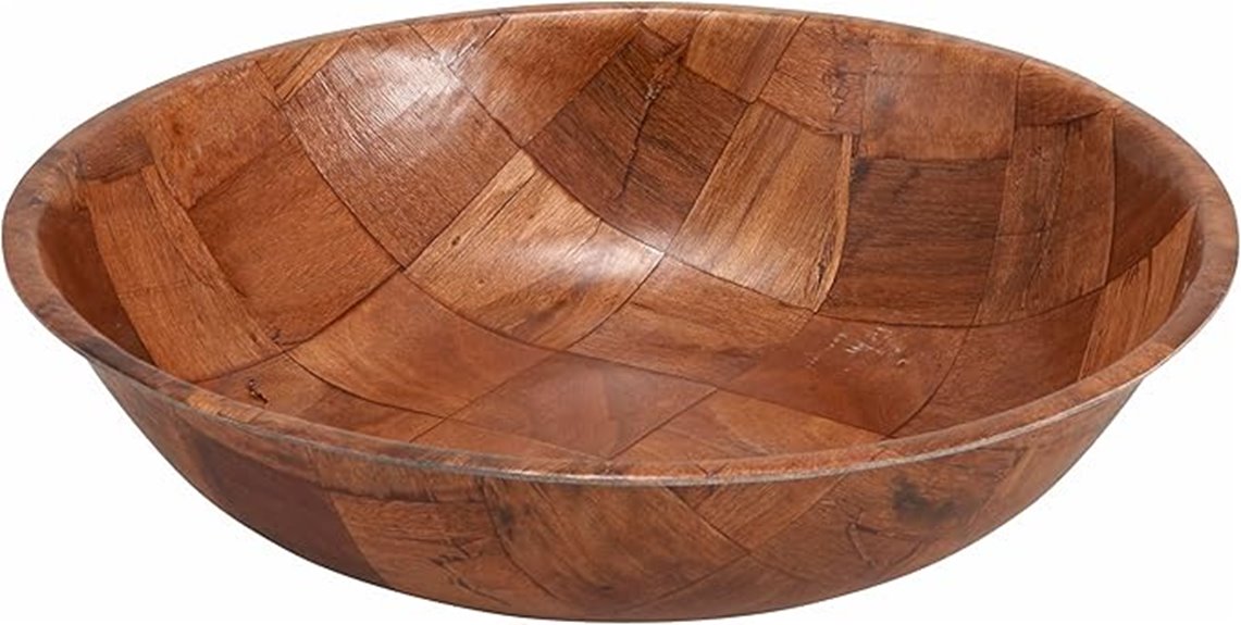 wooden 10 inch salad bowl