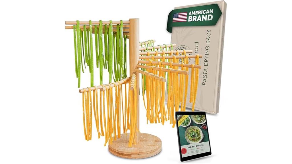 wooden collapsible pasta drying rack