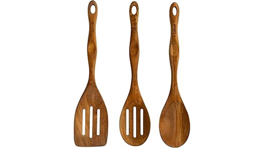wooden cooking utensil set