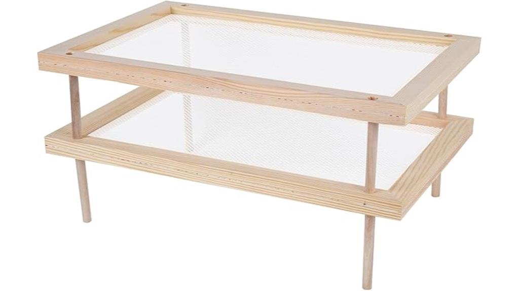 wooden two layer herb rack