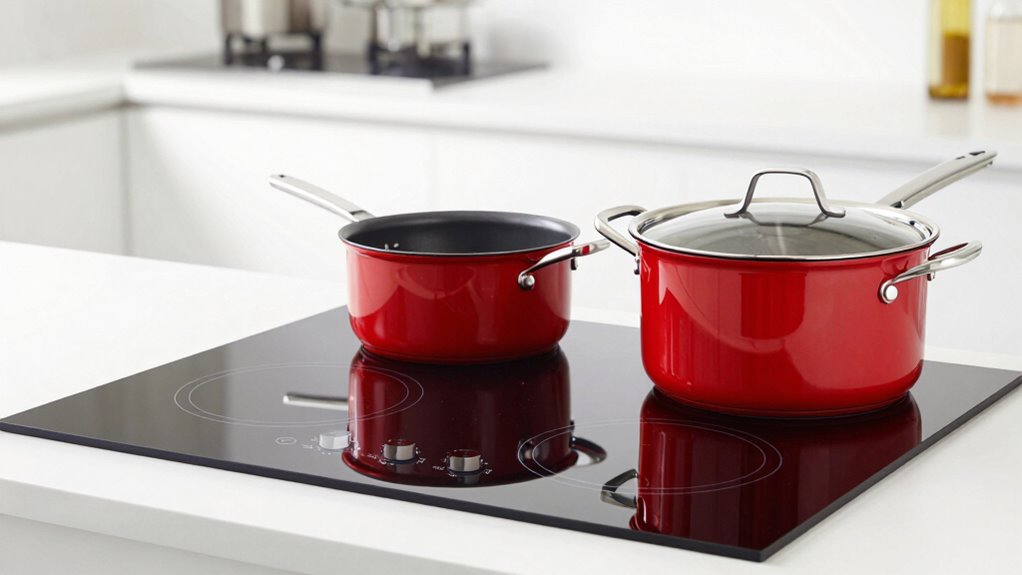 electromagnetic induction heats cookware